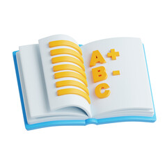 Gradebook Open Book with Grades Icon