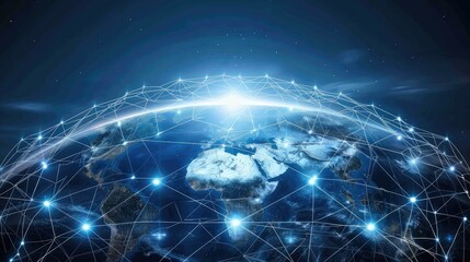 Communication technology for internet business. Global world network and telecommunication