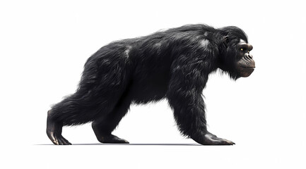 Fototapeta premium Gigantopithecus Realistically on White: Bringing Prehistoric Giants Back to Life