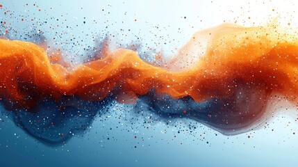 Fototapeta premium Vibrant swirling colors in abstract form captured against a soft blue background, showcasing dynamic movement and fluidity
