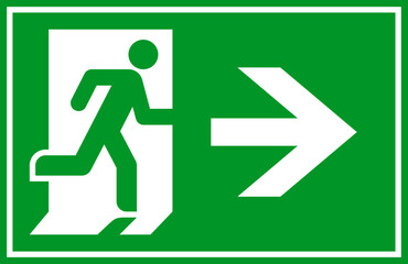 Running man and exit door sign. Exit way icon. Emergency exit. Safety symbol. Escape help evacuation icon