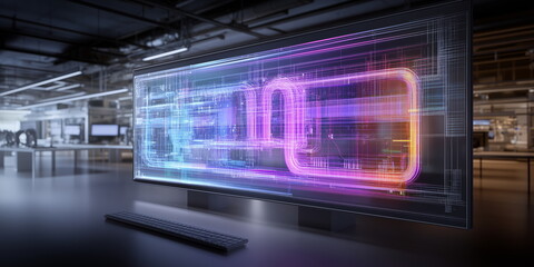 Fototapeta premium Building thermal and energy systems. heat dissipation and thermal transfer. gradual process. Generative AI. 