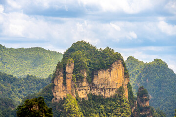 Majestic Mountain Peaks and Dense Forests in Zhangjiajie Scenic Area, Hunan, China