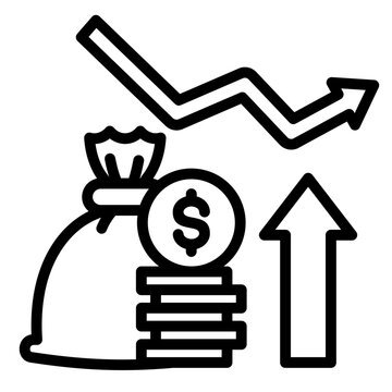 money bag, coins, arrow, financial growth clip art preview