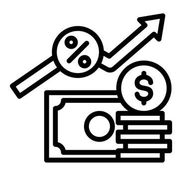 financial growth concept with money and percentage clip art preview