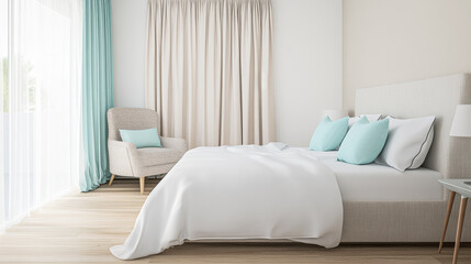 Cozy bedroom with natural light featuring a large bed and contemporary decor