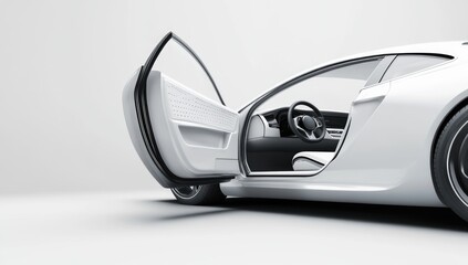 Stunning Futuristic White Car Interior Design