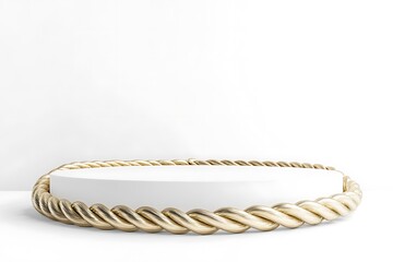 White background 3d with white and gold podium. 3D abstract studio room with pedestal podium.