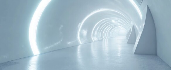 Obraz premium Abstract Futuristic White Tunnel