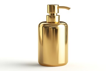 gold pump hand wash cosmetics bottle 3d rendering