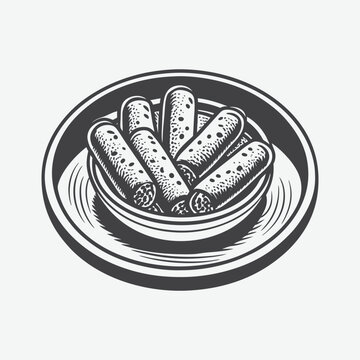 recommend clip art: Delicious Mozzarella Sticks Silhouette Vector Isolated On White Background Perfect For Design Use