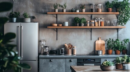 Modern Industrial Kitchen with Concrete Elements