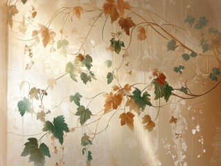 Minimalistic nature-inspired design with soft flowing leaves for elegant decor