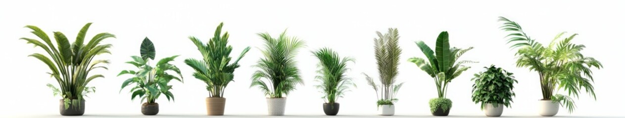 Obraz premium Collection of Potted Tropical Plants