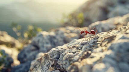 Obraz premium Ant on a Rock