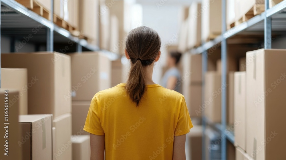 Aufkleber unpacking boxes of books and placing them neatly on shelves to create a cozy and inviting reading no