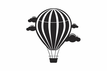 Obraz premium Hot Air Balloon Silhouette Vector in the Sky