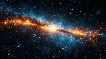 Obraz premium A Starry Night with a Bright Galaxy Band