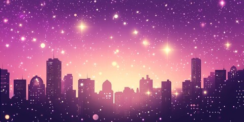 Naklejka premium Magical Cityscape at Night