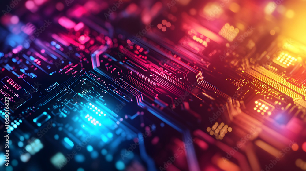 Poster a vibrant abstract background featuring dynamic motion blur, glowing lines, and colorful waves that 