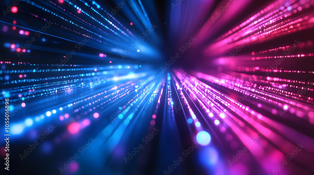 Poster a vibrant abstract background featuring dynamic motion blur, glowing lines, and colorful waves that 