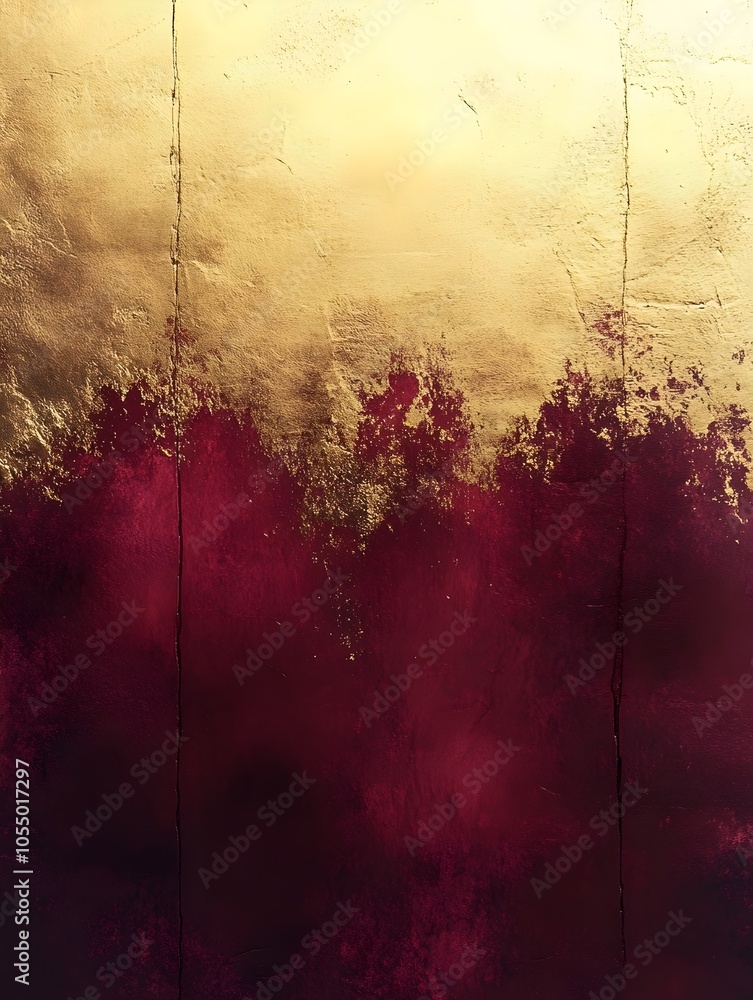 Aufkleber abstract texture featuring a rich blend of deep red and shimmering gold tones, creating a striking v