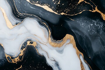 Obraz premium Abstract Marbling Art with Gold