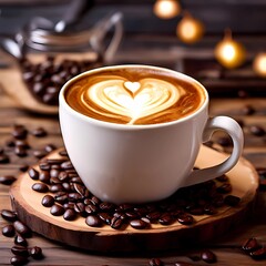 A cup of coffee with heart