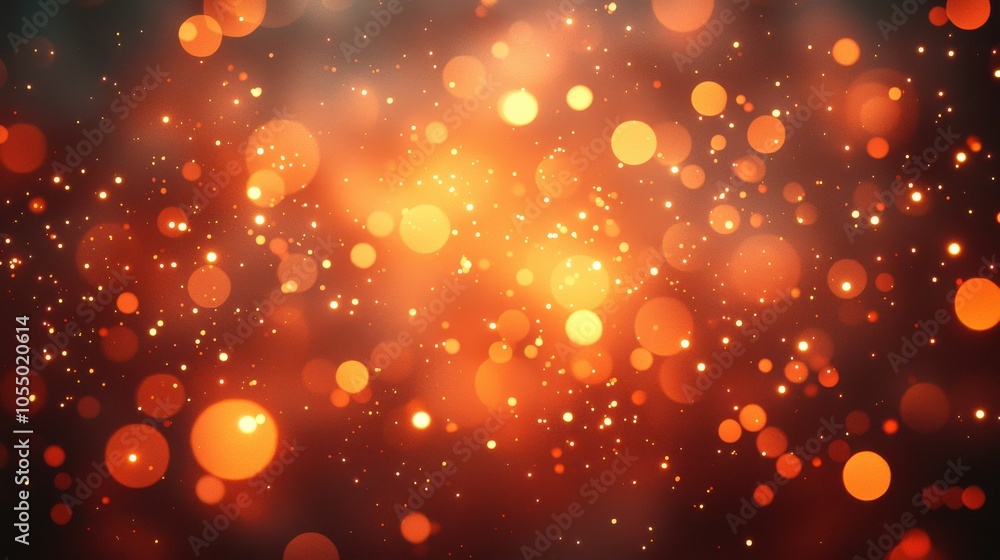 Poster vibrant orange and gold bokeh background with a sparkling effect created by soft focus lighting in a