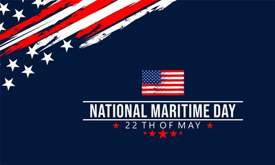 National Maritime Day May 22 Background vector illustration