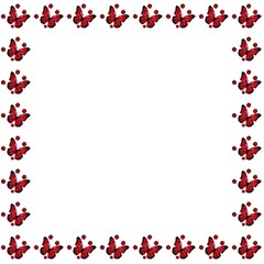 Red butterfly with flower pattern illustration on white background