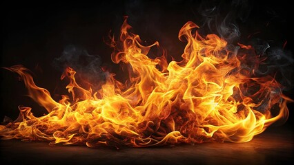Fototapeta premium Abstract fiery inferno with vibrant flames licking the air, creating a spectacle of swirling heat and smoke.