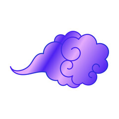 Chinese cloud element isolated on white
