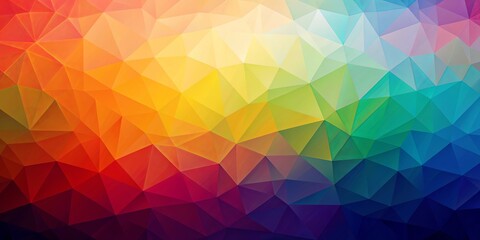 Obraz premium Abstract Low Poly Background with a Gradient of Red, Orange, Yellow, Green, Blue, and Purple Colors
