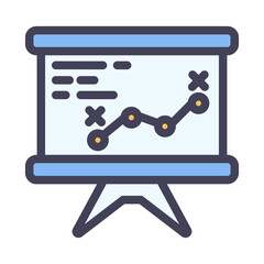 line chart graph board filled style
