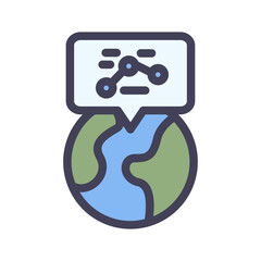 earth line graph filled style