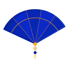 Chinese traditional fan illustration on a white