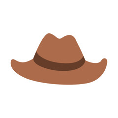 Hand drawn cowboy hat illustration on white
