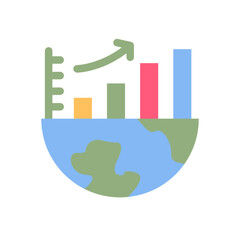 Fototapeta premium earth bar graph flat style