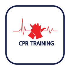 CPR logo. Medical resuscitation In an emergency. Vector clipart medical signs red icon image isolated on white background design illustration