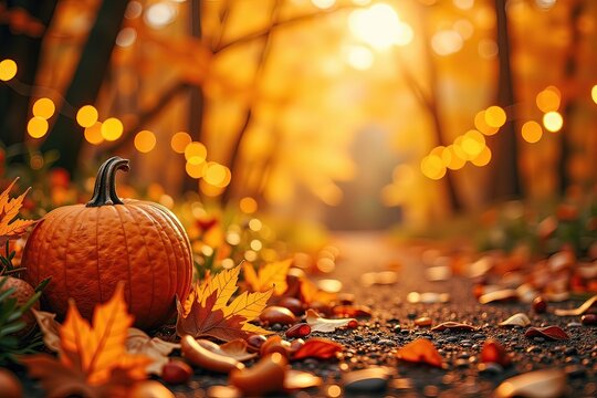 Ai autunno nei boschi con le zucche 04