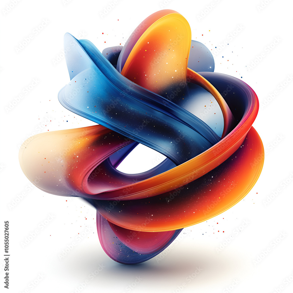Poster colorful abstract swirl on a white background with smooth gradients showcasing dynamic movement and 