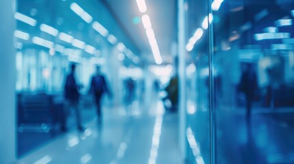 Blurred Hallway with Blue Tints