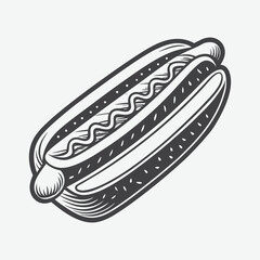 Chili Dog Silhouette Vector Design Isolated On White Background Perfect For Food Themed Projects