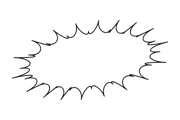 シンプルな線の叫ぶような吹き出し