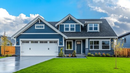Obraz premium Stunning Blue Home Exterior Design