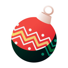 christmas balls in flat design on the white background