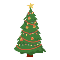 Hand drawn Christmas tree illustration