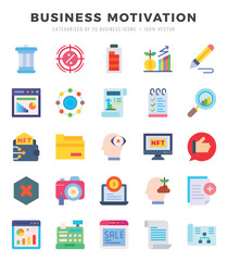 BUSINESS MOTIVATION Icons bundle. Flat style Icons. Vector illustration.