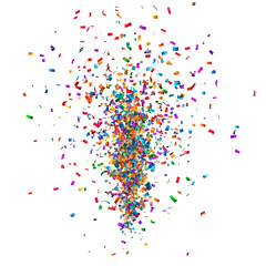 Colorful Falling Confetti burst illustration on a transparent background, PNG clipart, Colorful Confetti And Ribbon celebrations design